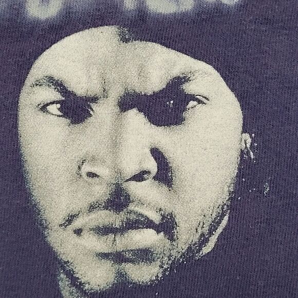 Ice-Cube Portrait Rapper Shirt Womens Small 17x24 Blue - Picture 9 of 11